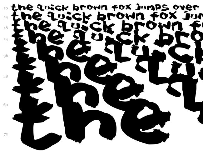 Splat Brush font waterfall